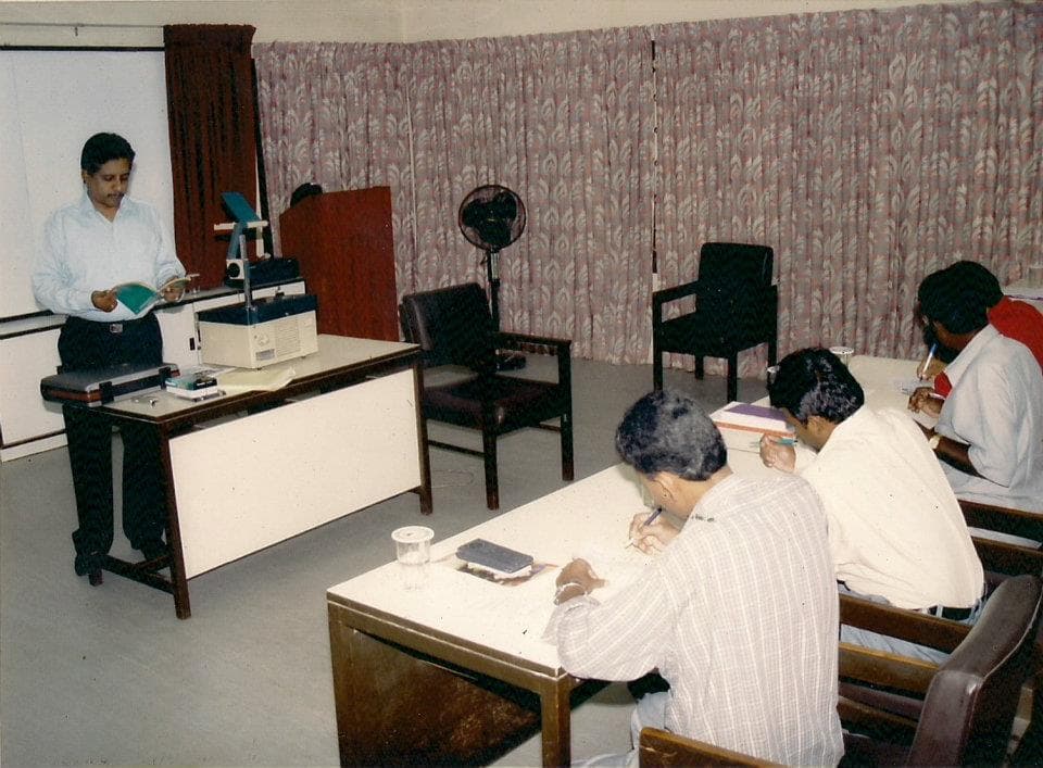 Dr. Sundararaman teaching Petroleum Refining at CPCL-BITS classroom in 2004